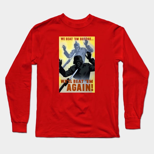 Let's Beat the Nazis Again Long Sleeve T-Shirt by mike11209